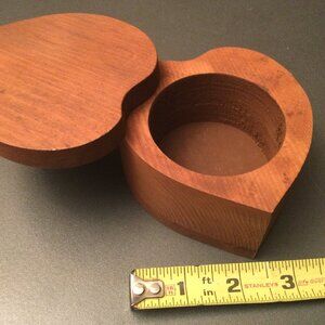 Heart Shaped Wooden Trinket Box jewelry night vintage